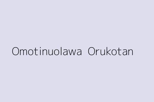 Omotinuolawa  Orukotan 